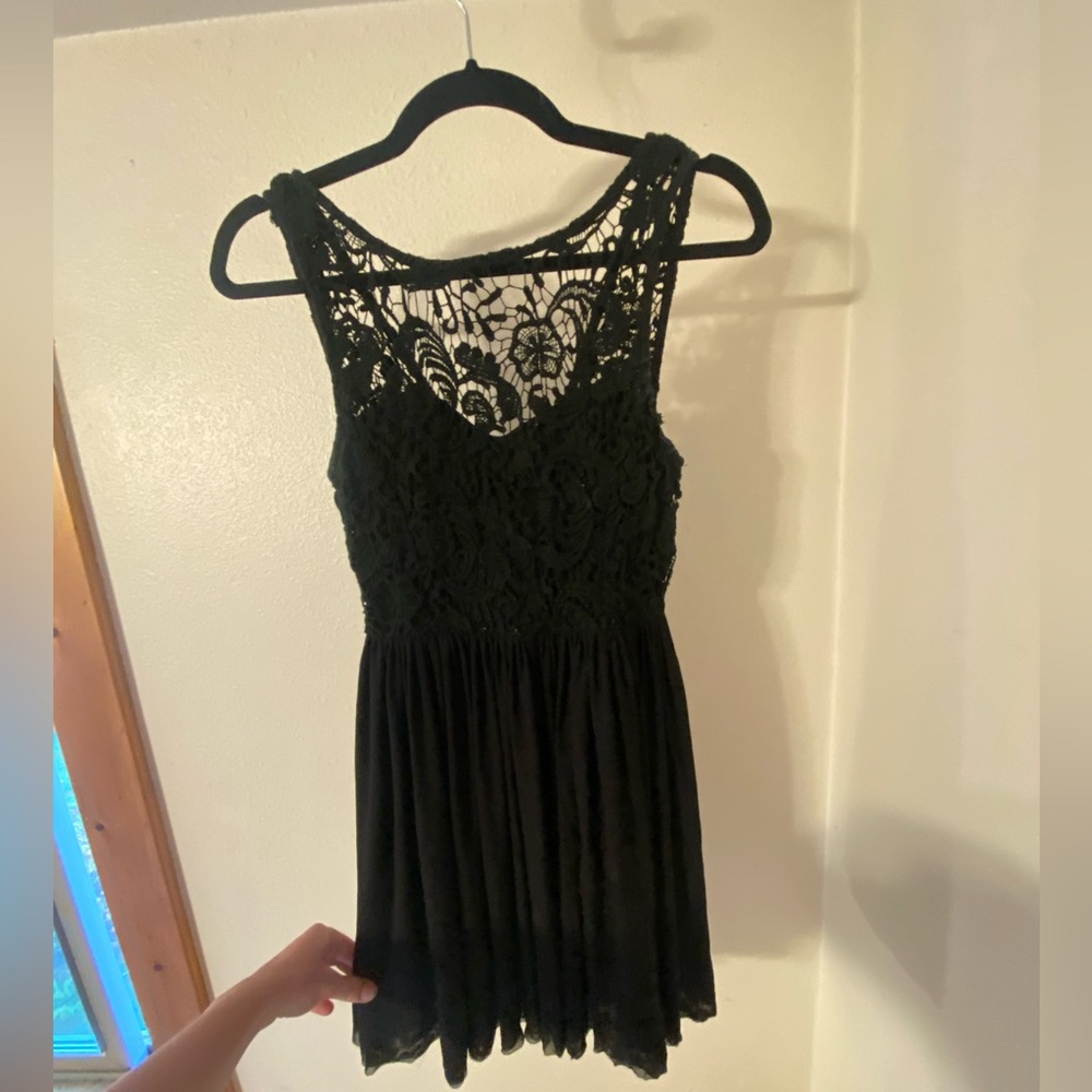 LBD: Little Black Mini Dress with Lace Detailing